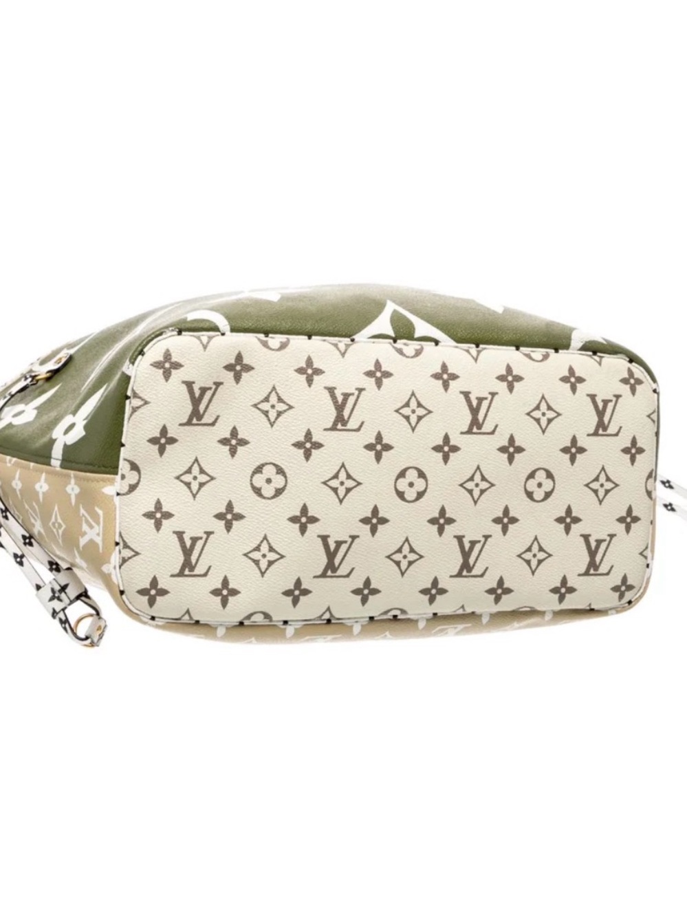 Louis Vuitton Olive Green and White Monogram Large Tote with White Pouch - Picture 4 of 15